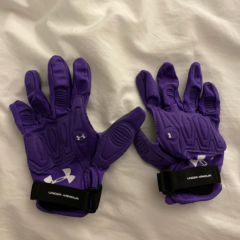 Purple Youth Under Armour Gloves